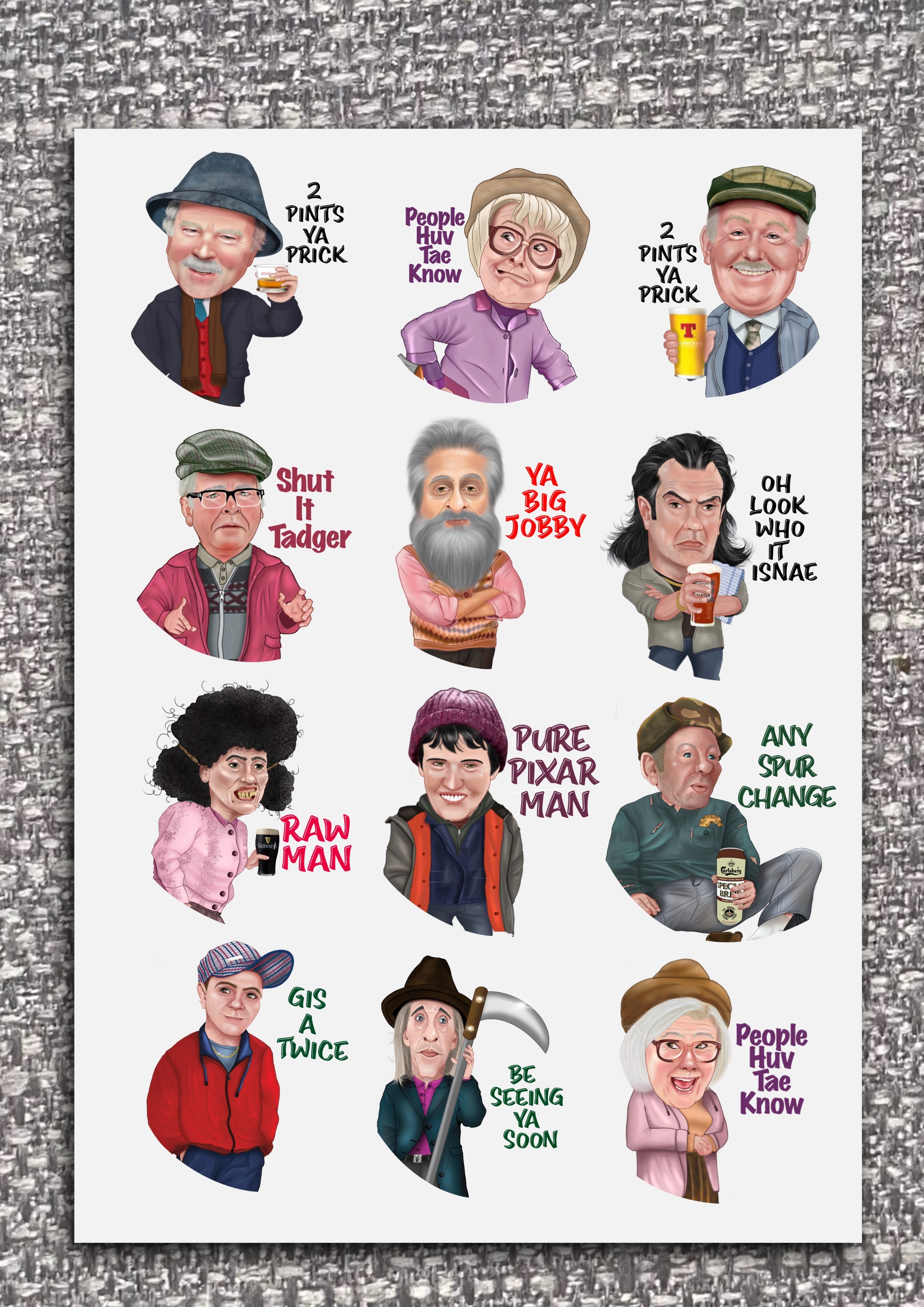 12 Vinyl Stickers Still Game Stickers auld pals and sayings