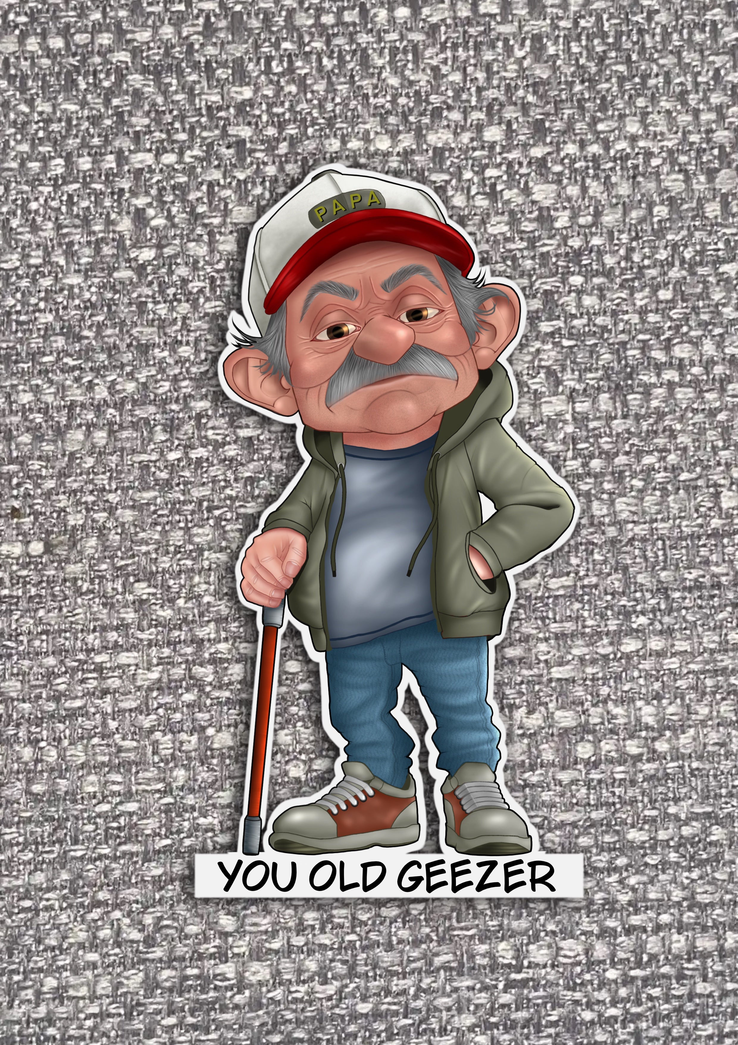Old People Stickers with sayings “you old geezer”