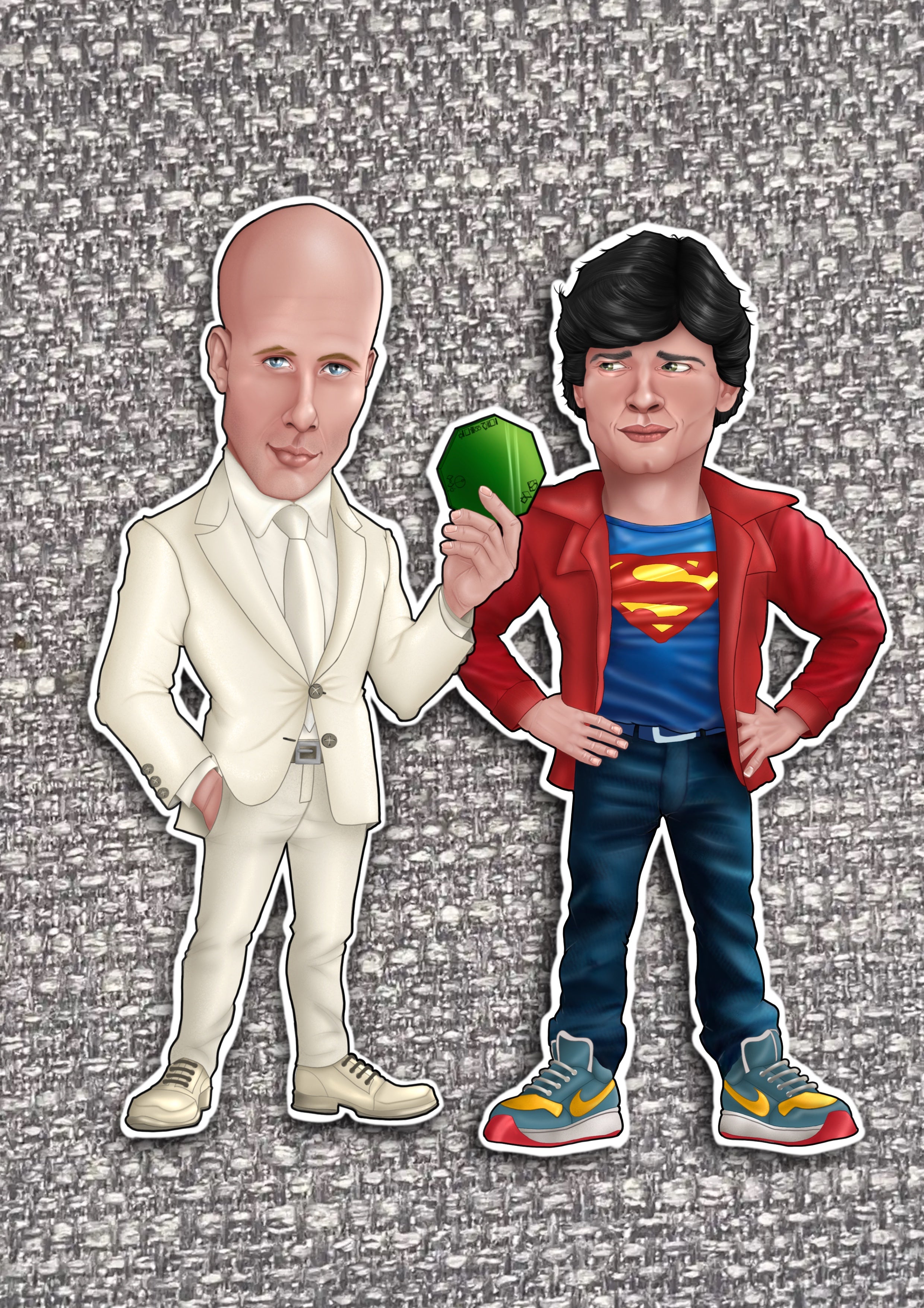 Smallville Vinyl Stickers Lex Luthor and Clark Kent