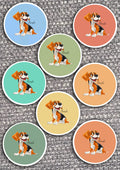 8 x Dog Vinyl Stickers Beagle by The Green Hoodie Collections