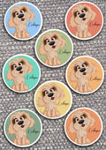 8 x Dog Vinyl Stickers Cockapoo by The Green Hoodie Collections