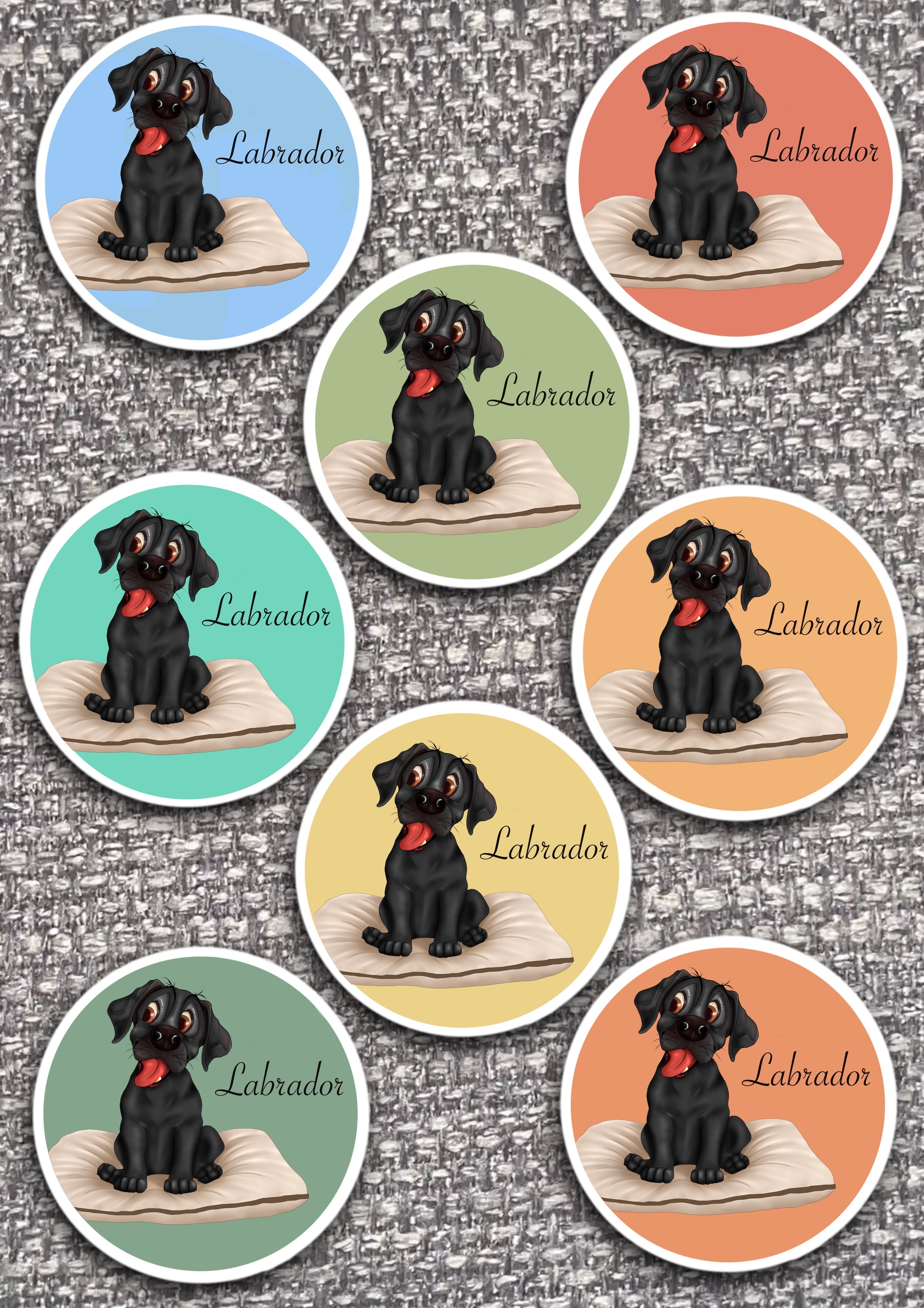 8 x Dog Vinyl Stickers Labrador by The Green Hoodie Collections