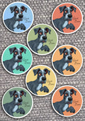 8 x Dog Vinyl Stickers Great Dane by The Green Hoodie Collections