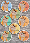 8 x Dog Vinyl Stickers Bulldog by The Green Hoodie Collections