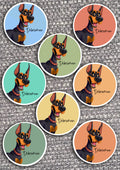 8 x Dog Vinyl Stickers Doberman by The Green Hoodie Collections