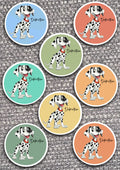 8 x Dog Vinyl Stickers Dalmatian by The Green Hoodie Collections