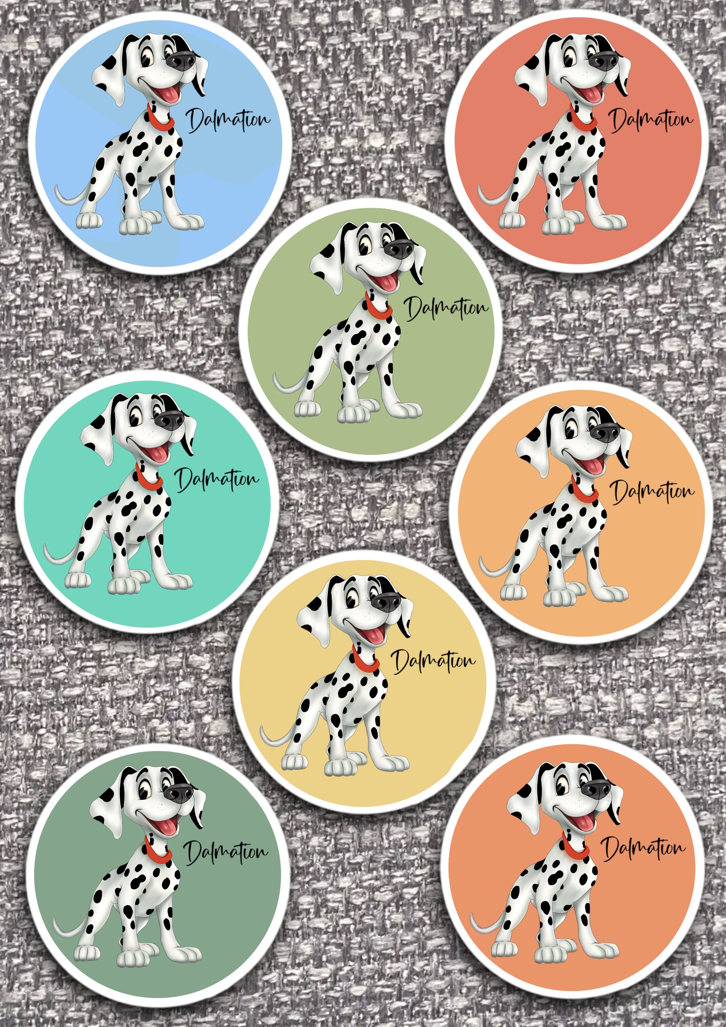 8 x Dog Vinyl Stickers Dalmatian by The Green Hoodie Collections