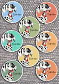 8 x Dog Vinyl Stickers Dalmatian by The Green Hoodie Collections