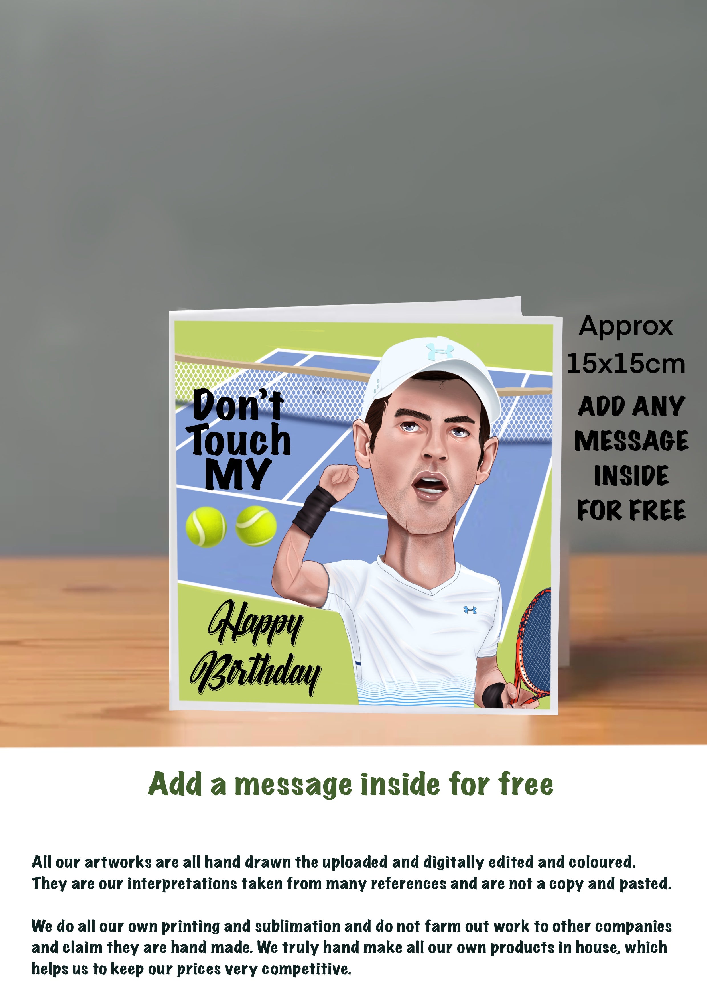 Tennis Birthday Cards Andy Murray by The Green Hoodie Collections