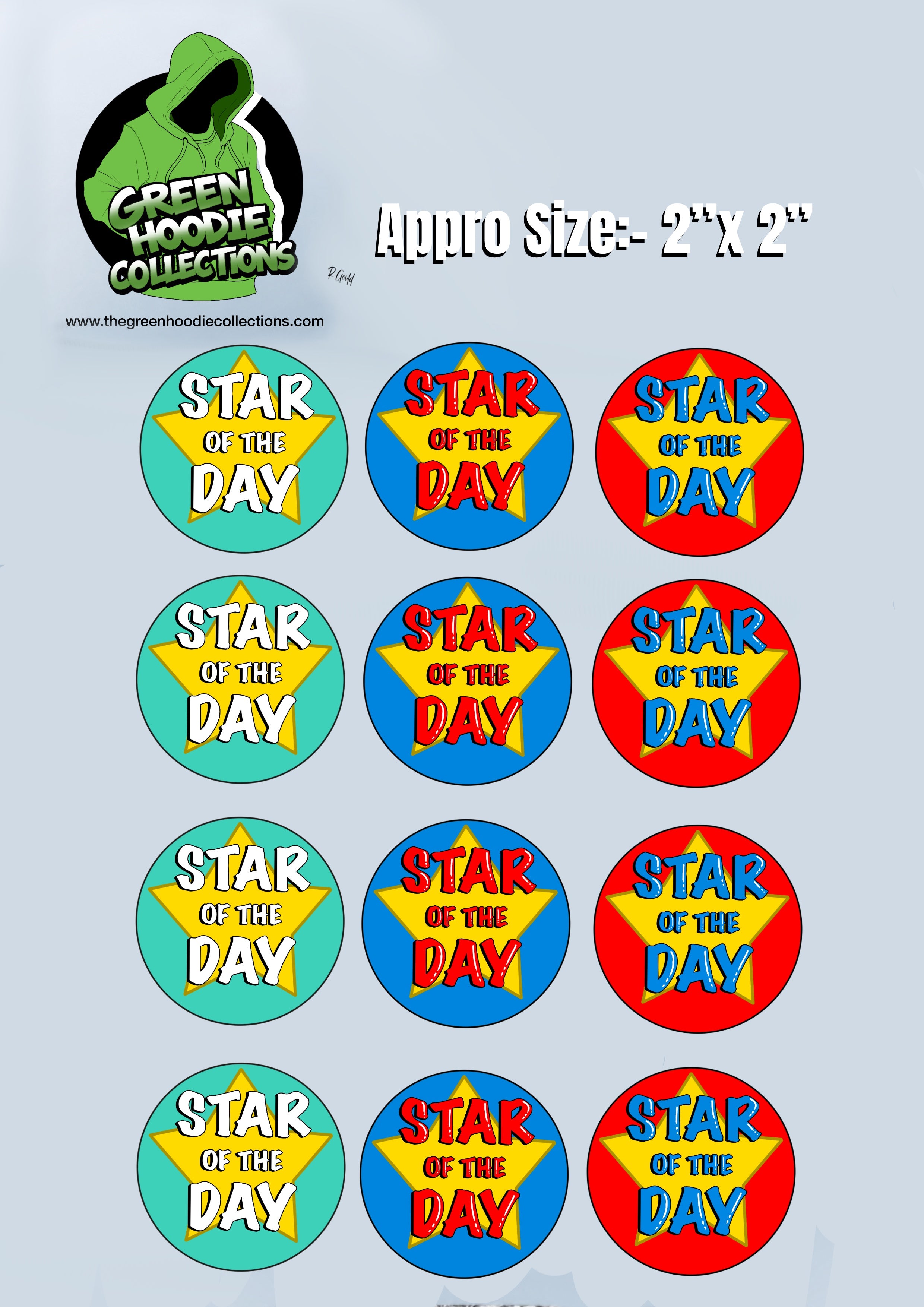 12 Reward Vinyl Stickers by The Green Hoodie Collections