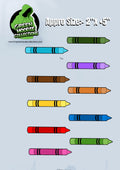 10 Crayon School Vinyl Stickers by The Green Hoodie Collections