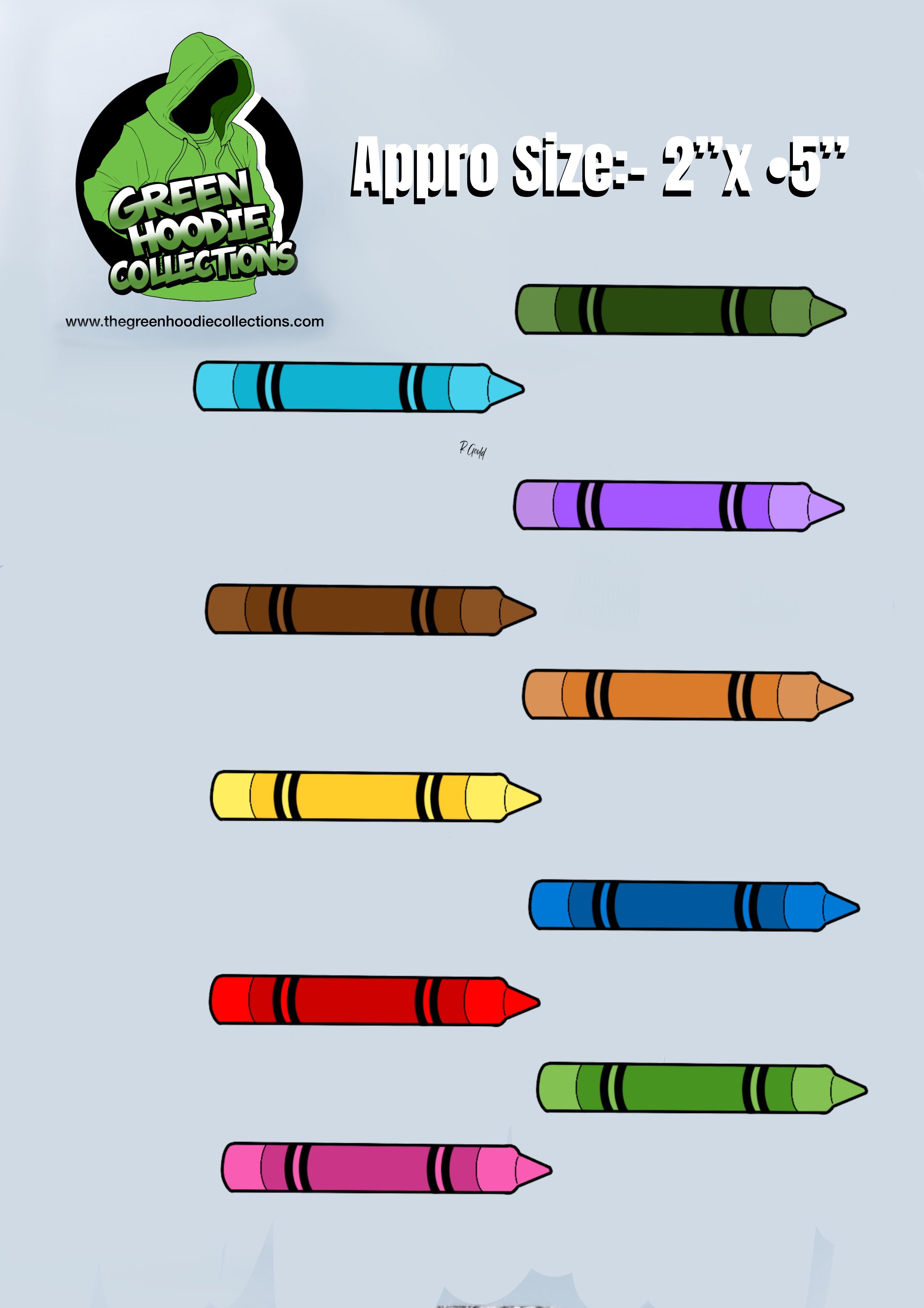 10 Crayon School Vinyl Stickers by The Green Hoodie Collections