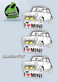 3 Cars Vinyl Stickers *Mini by The Green Hoodie Collections