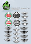 20 Cars Vinyl Stickers *Mini Inspired by The Green Hoodie Collections