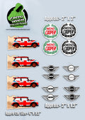 16 Cars Vinyl Stickers *Mini Inspired by The Green Hoodie Collections