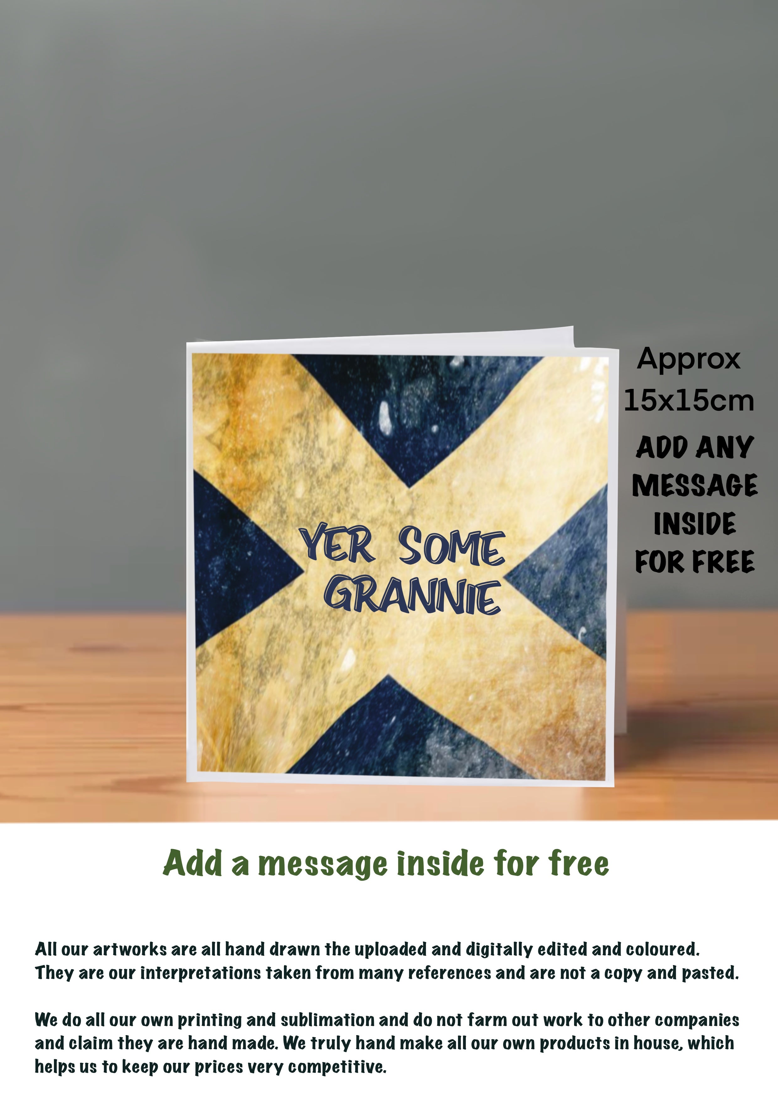 Scottish Slang Cards Yer Some Grannie 15x15
