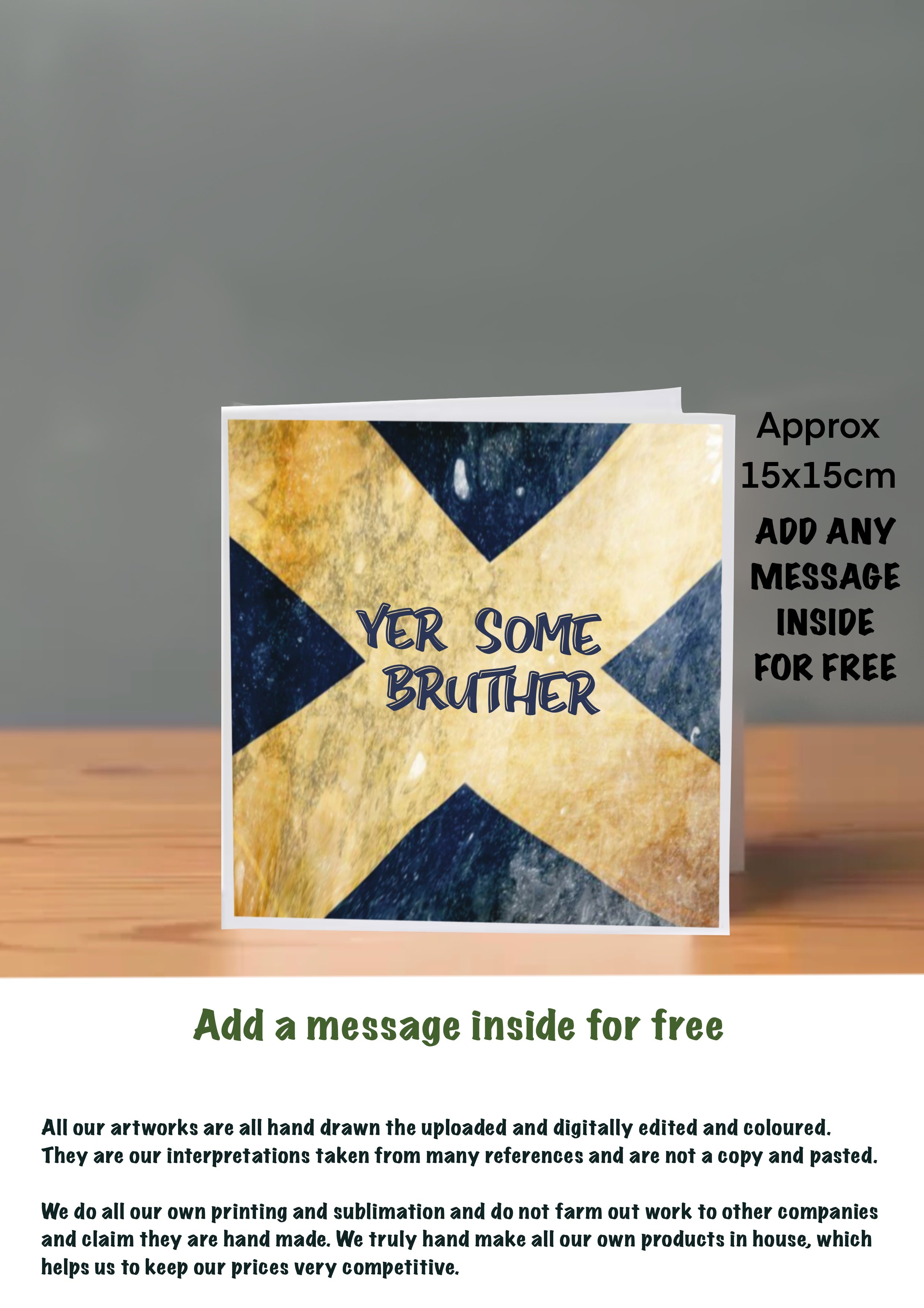 Scottish Slang Cards Yer Some Bruther 15x15
