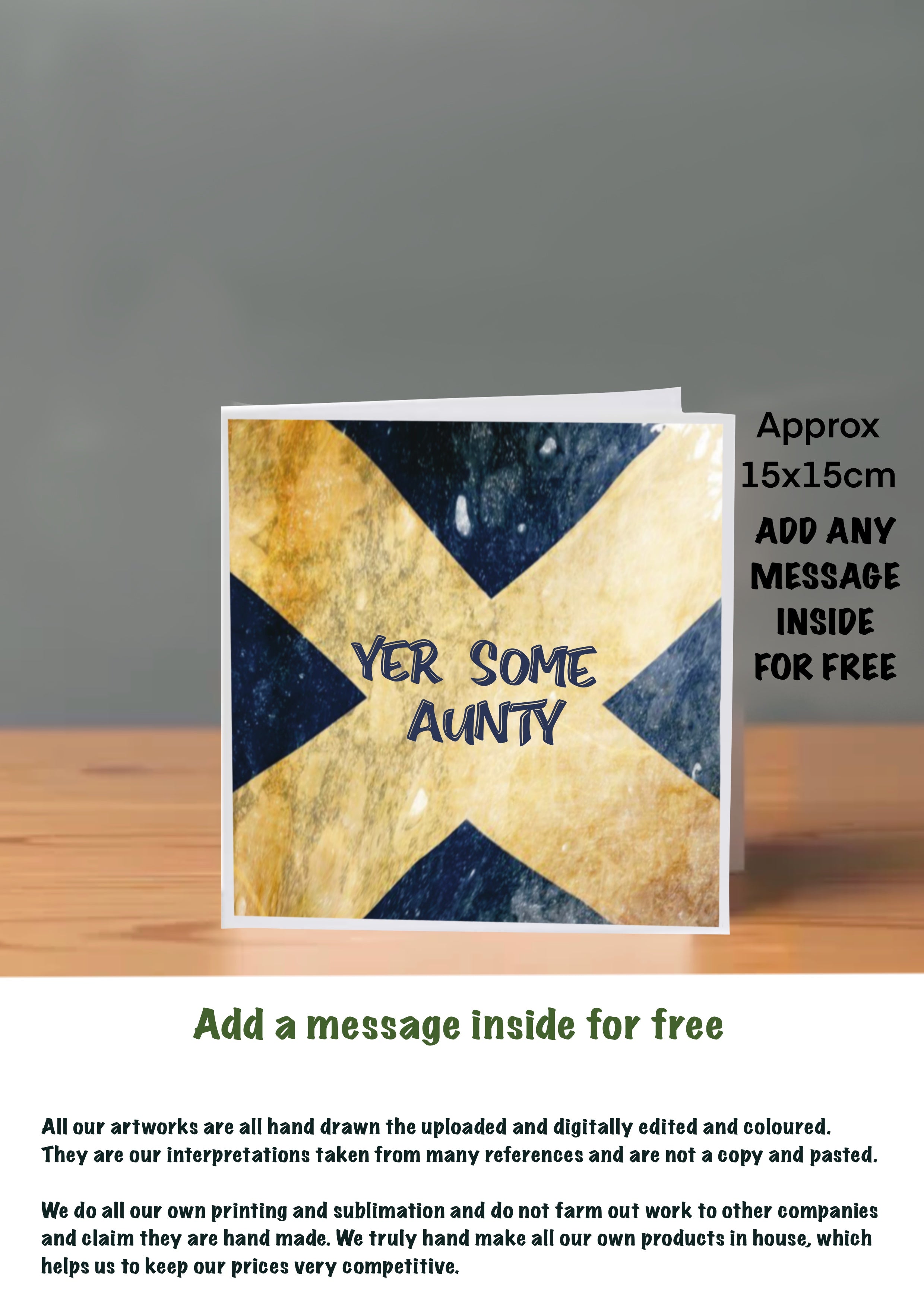 Scottish Slang Cards Yer Some Aunty 15x15