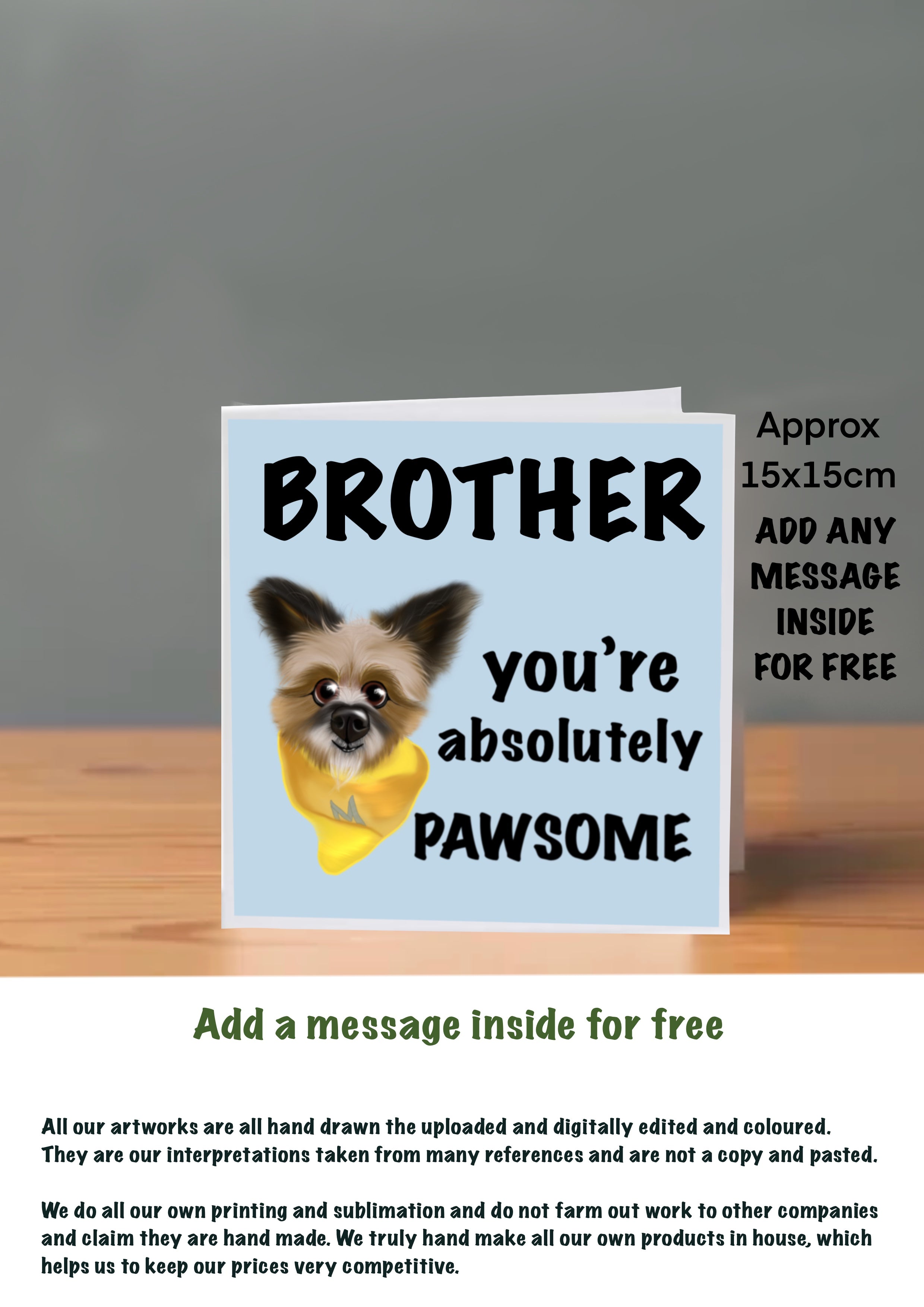 Dog Cards 15x15 for Brother