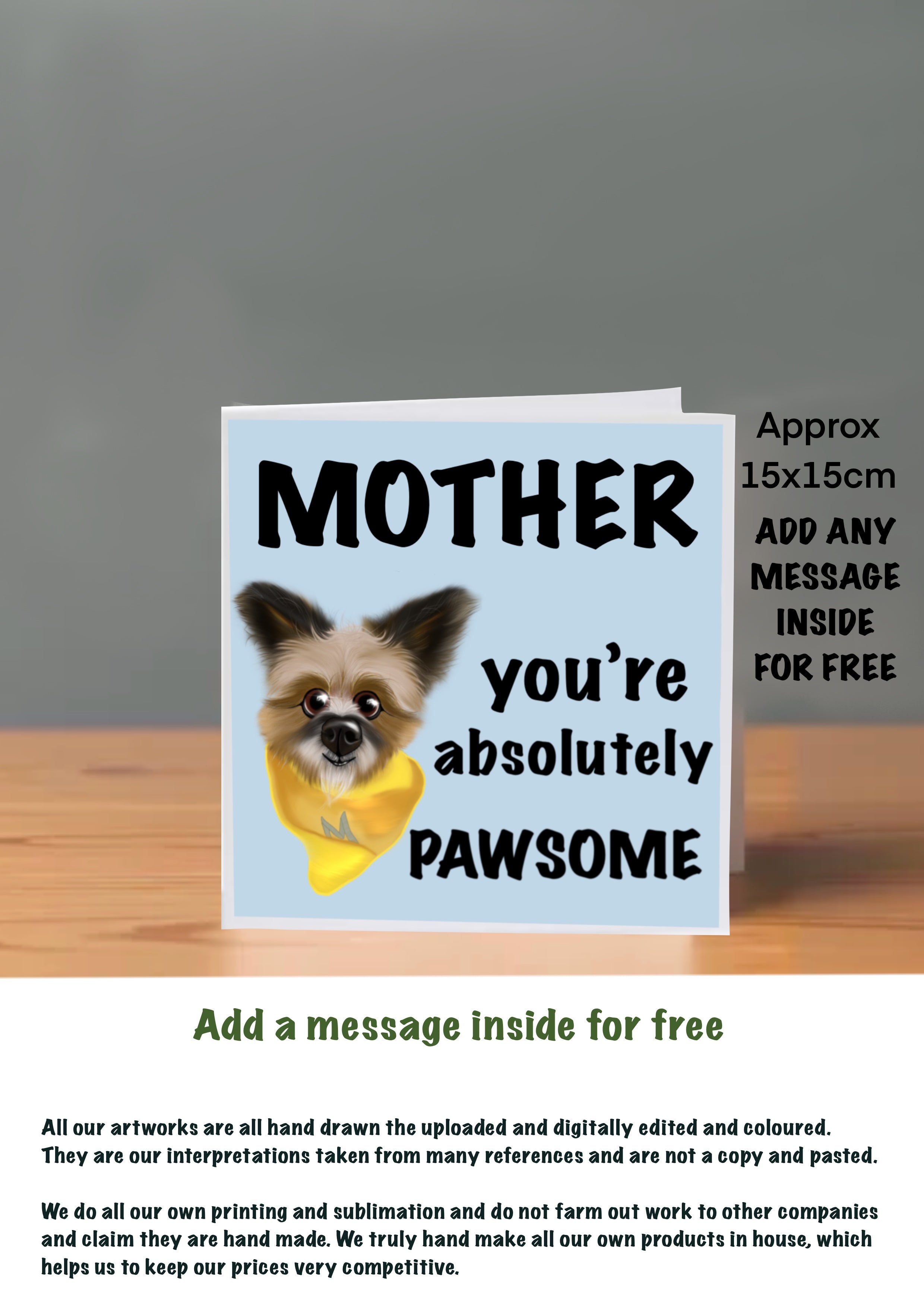 Dog Cards 15x15 for Mother