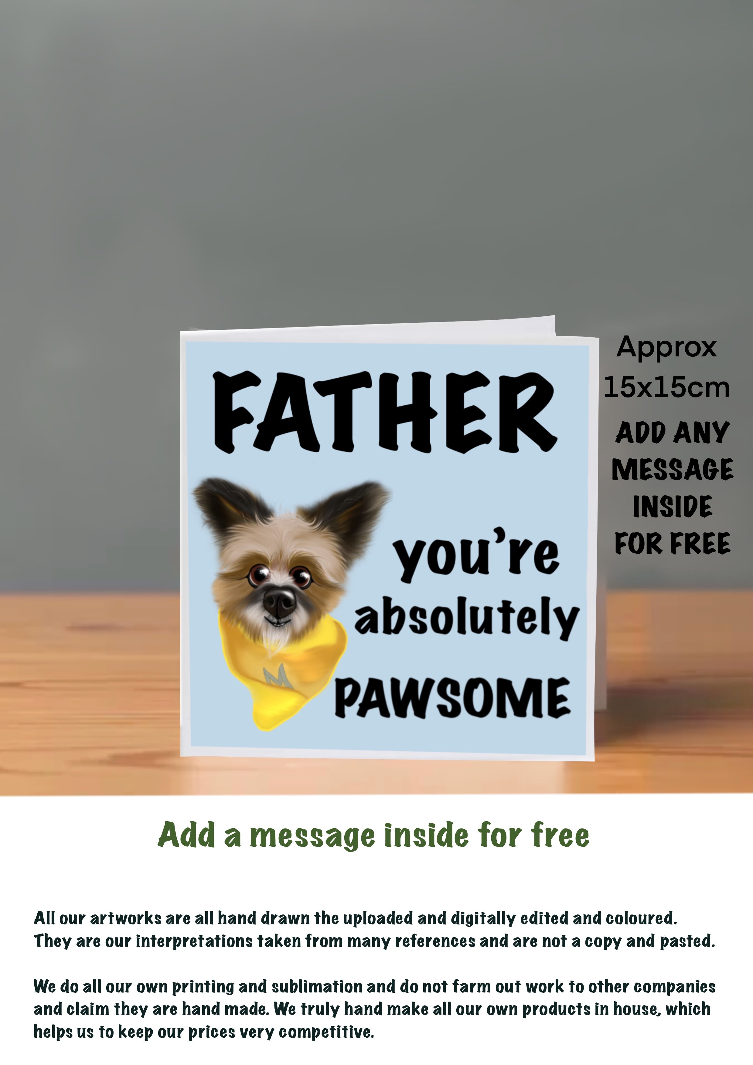 Dog Cards 15x15 for Father