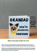 Dog Cards 15x15 for Grandad