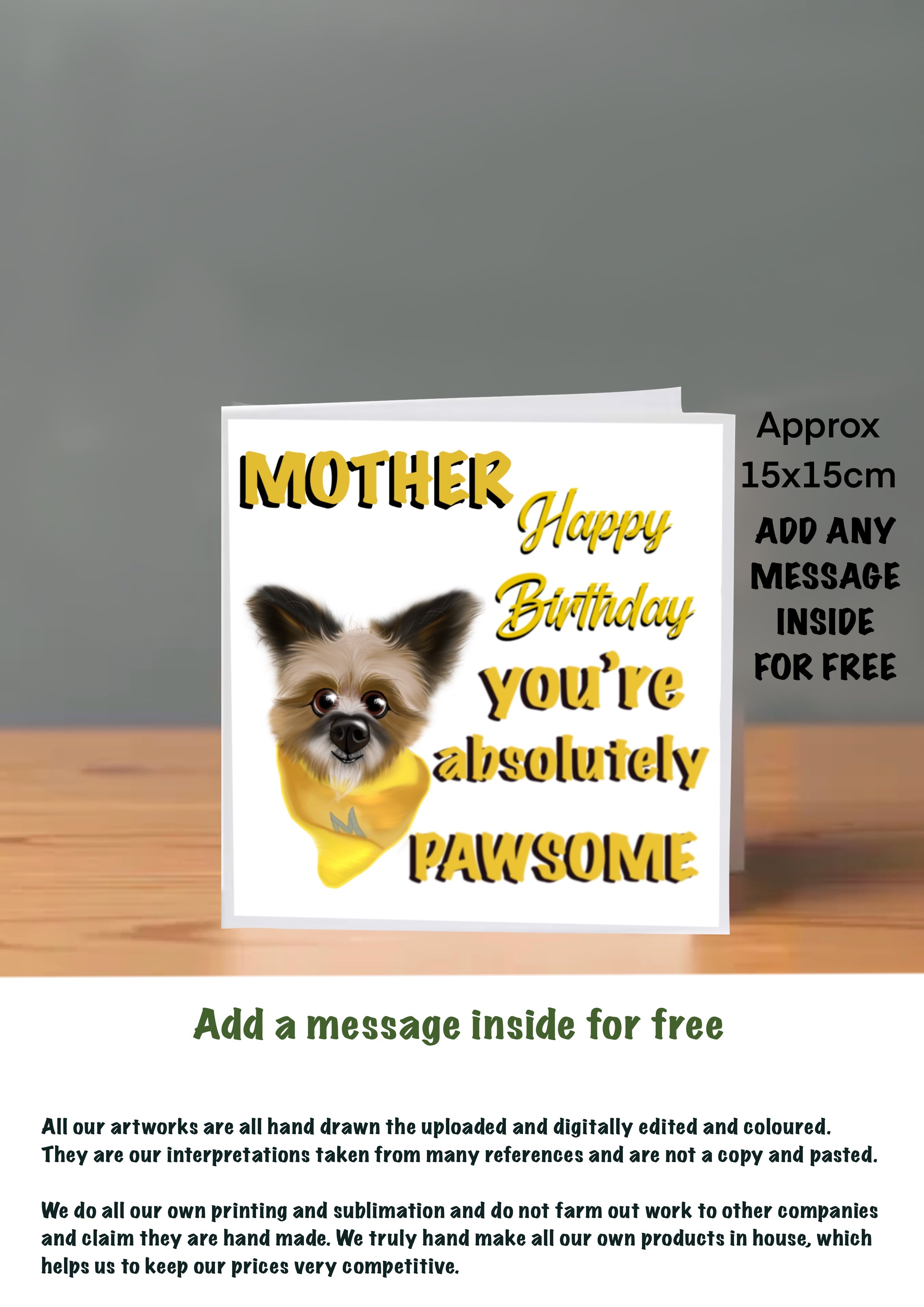 Dog Cards 15x15 for Mother