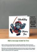 Ape Cards 15x15 Monkey Boy cards Happy Birthday