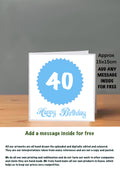 Age Cards  Happy Birthday 40