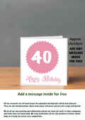 Age Cards  Happy Birthday 40
