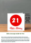 Age Cards  Happy Birthday 21st