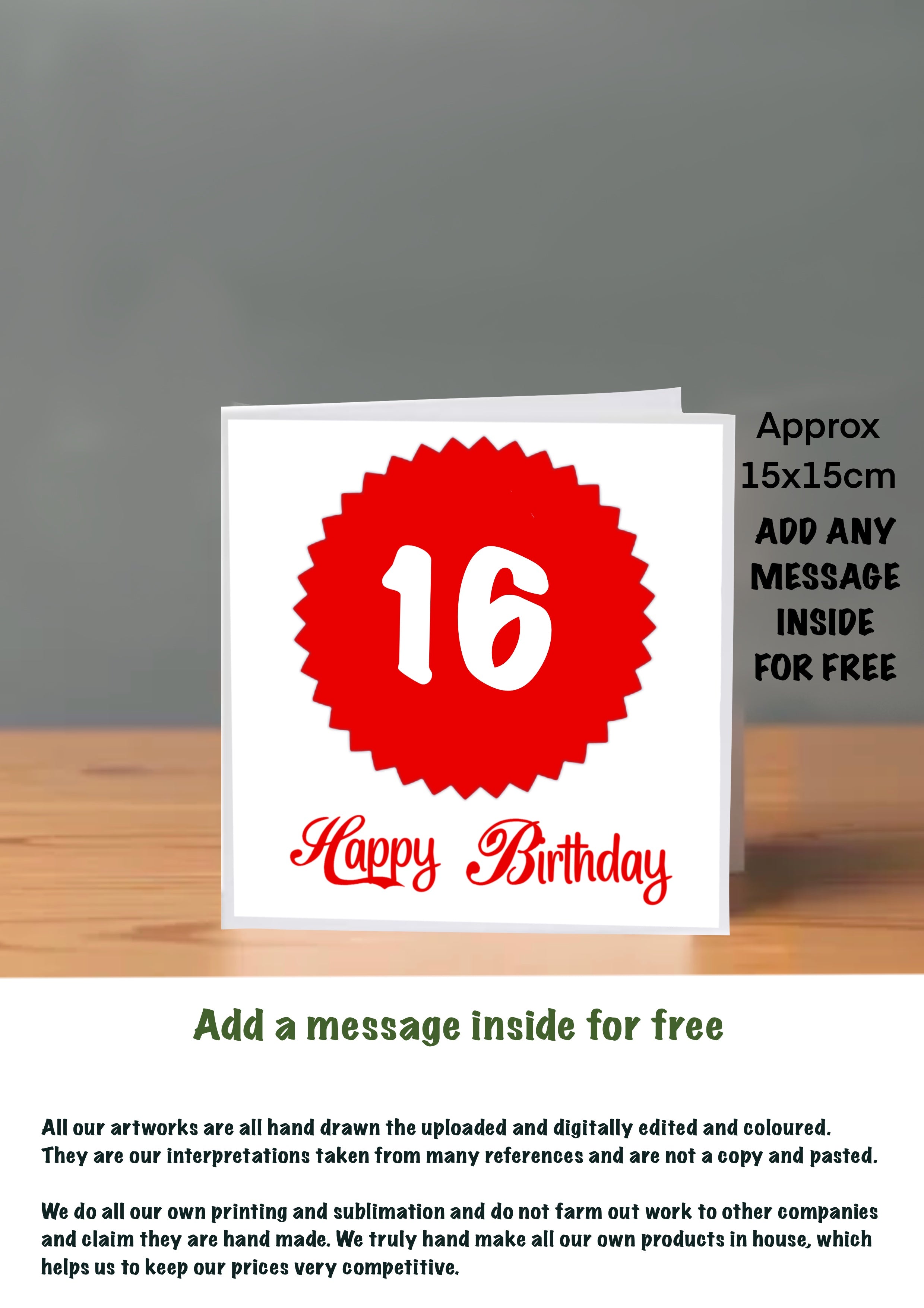 Age Cards  Happy Birthday 16