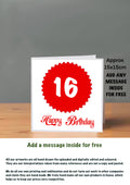 Age Cards  Happy Birthday 16th