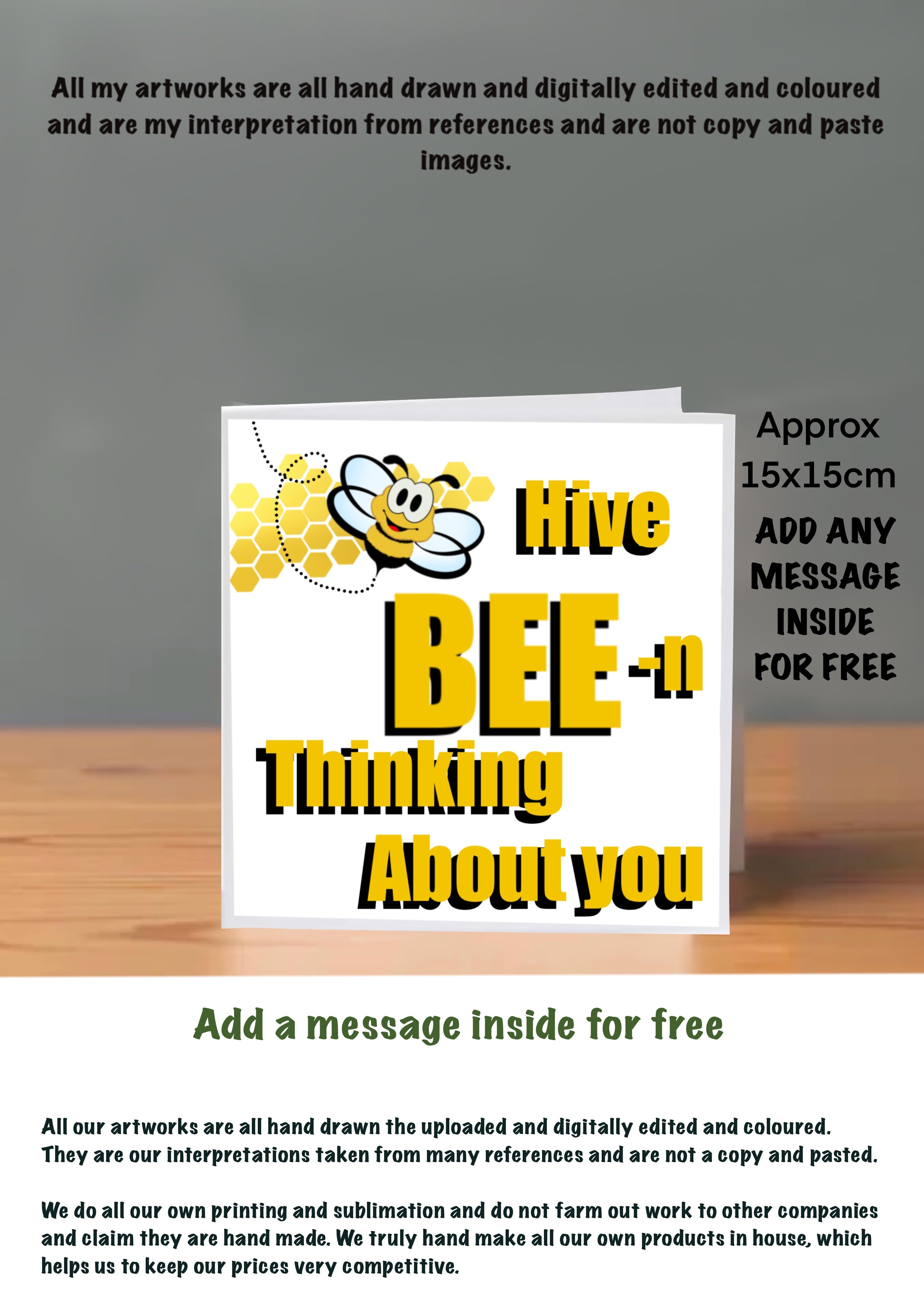 Bee Cards 15x15 Birthday Cards