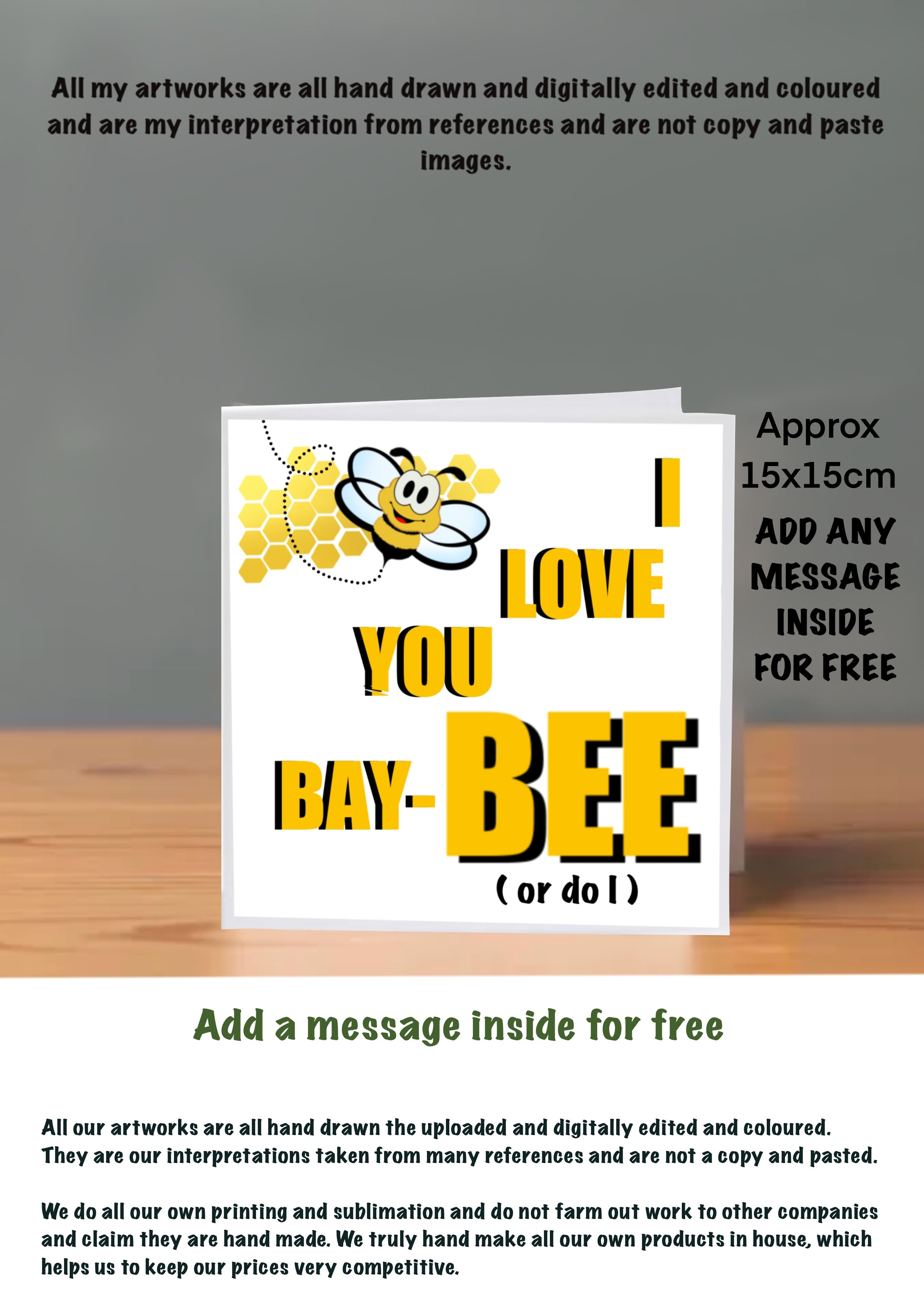 Bee Cards 15x15 Birthday Cards