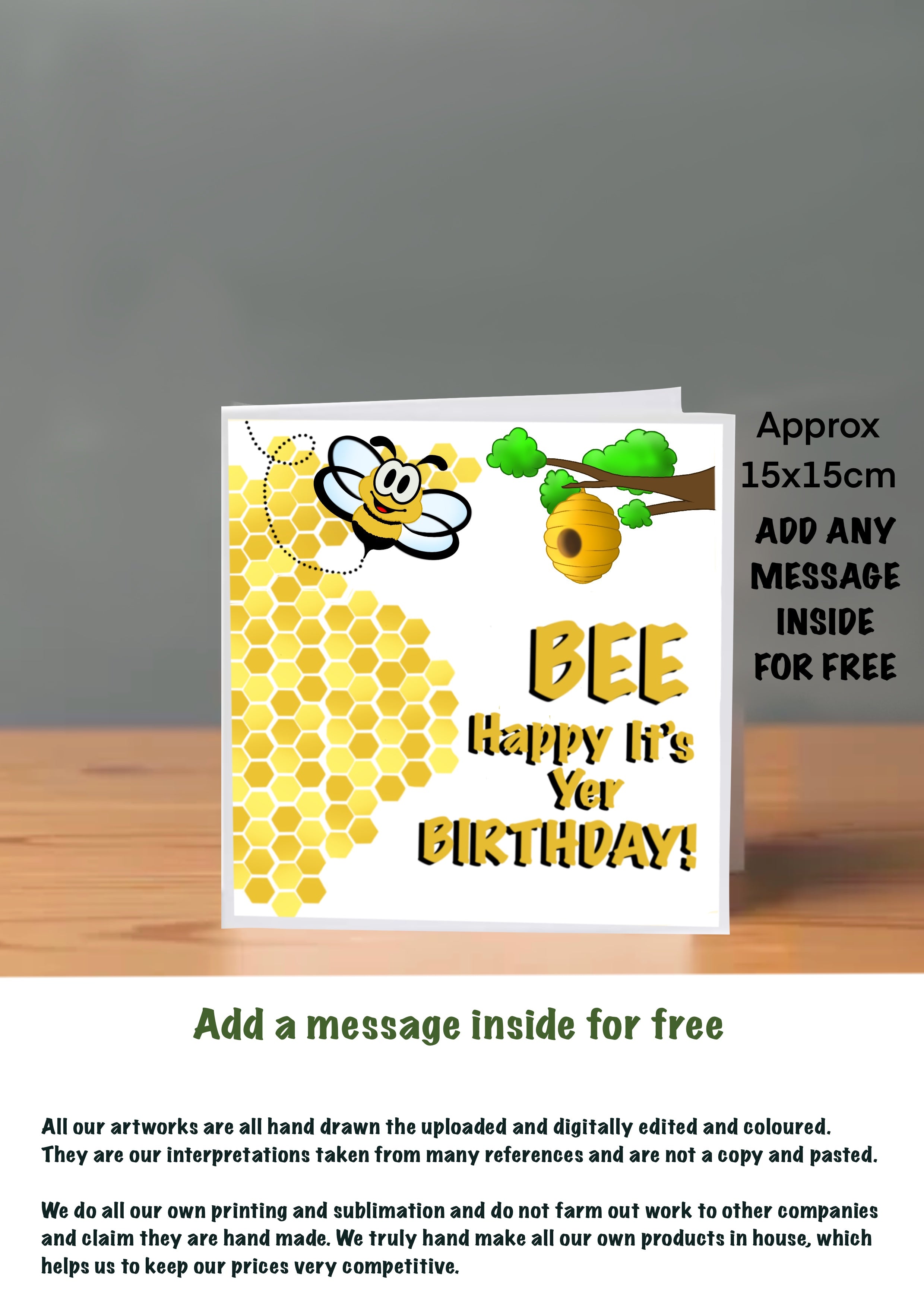 Bee Cards 15x15 Birthday Cards bee happy