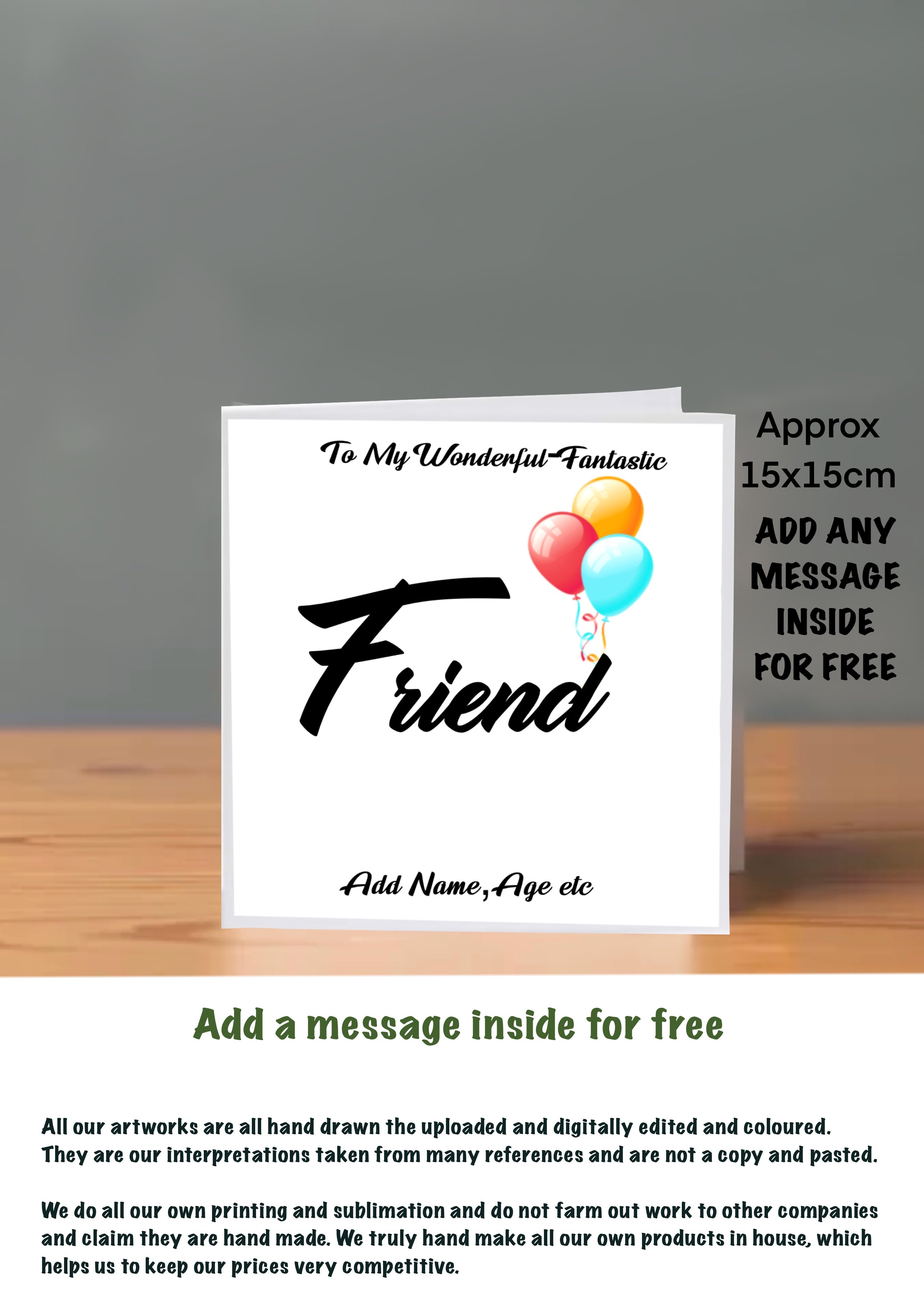 Family Birthday Cards 15x15 Friend