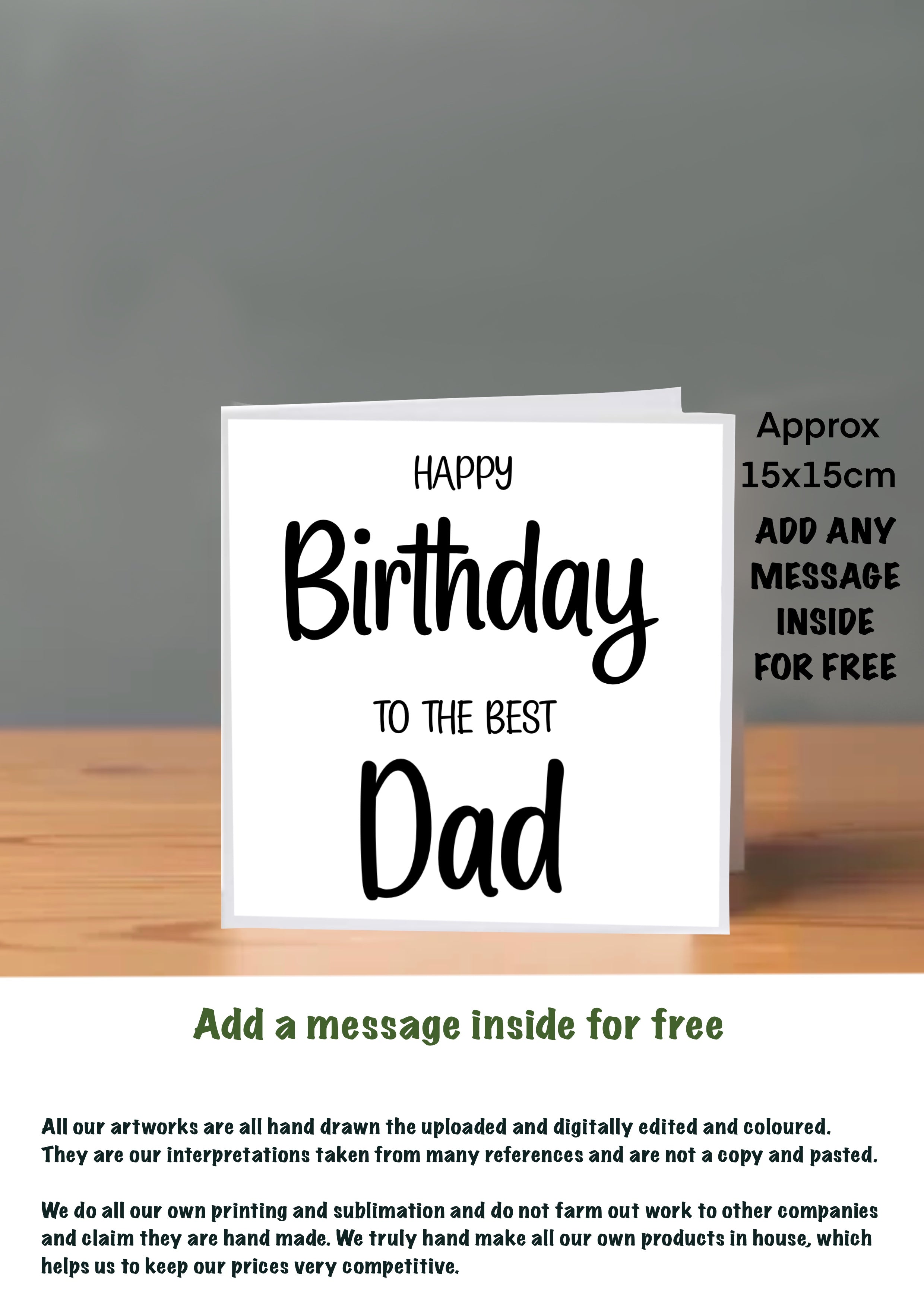 Family Birthday Cards 15x15 Dad