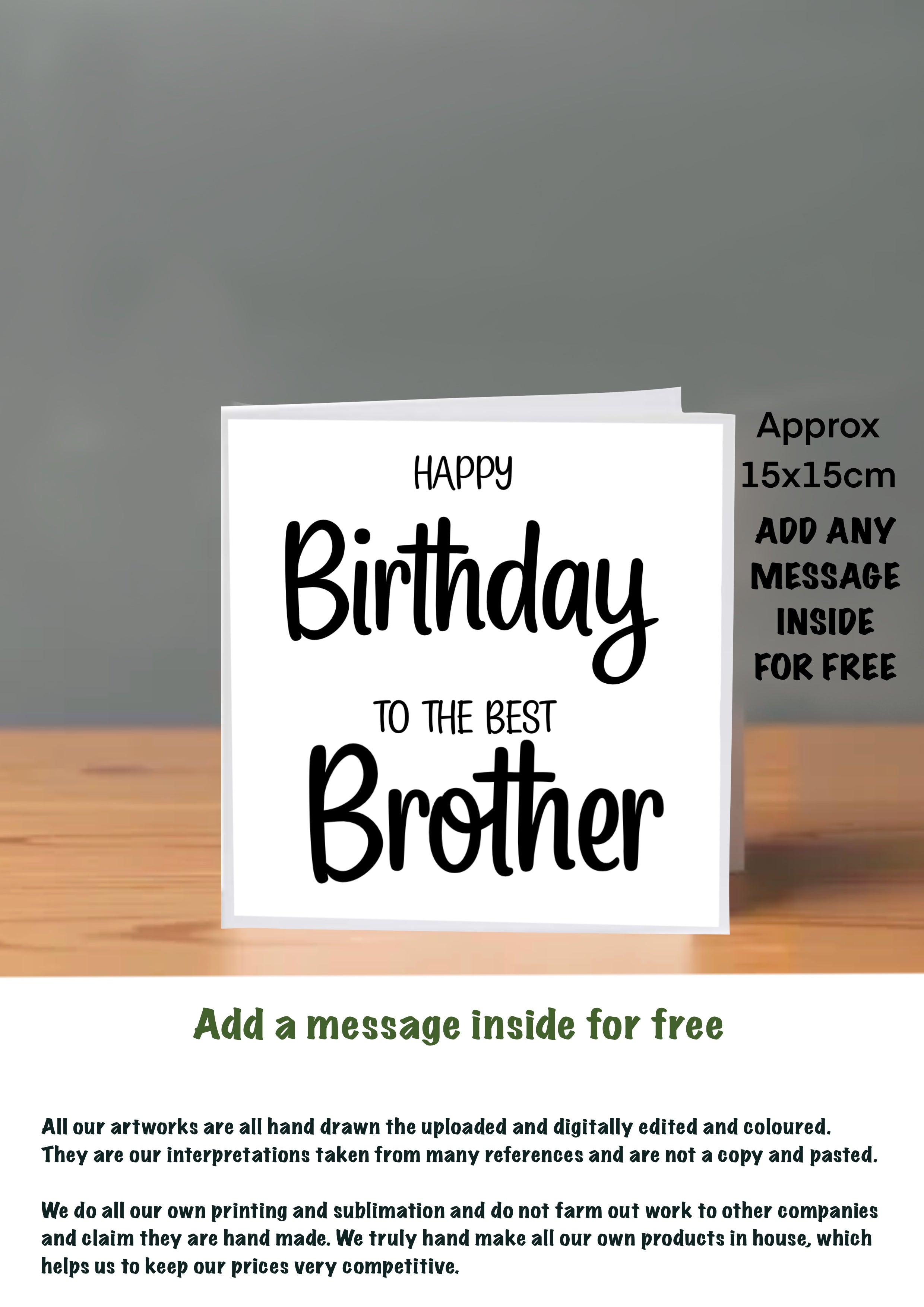 Family Birthday Cards 15x15 Brother