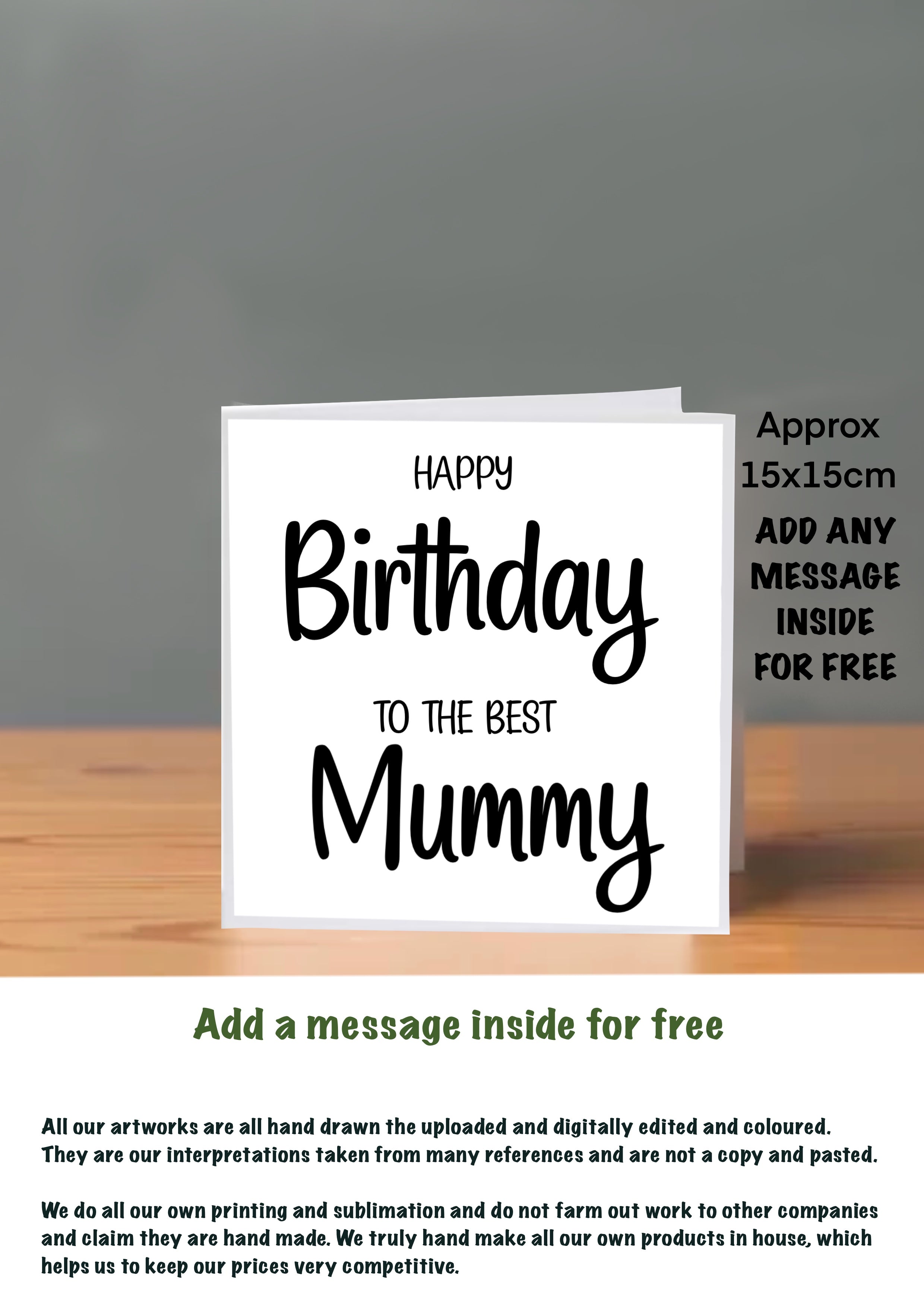 Family Birthday Cards 15x15 Mummy