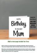 Family Birthday Cards 15x15 Mum