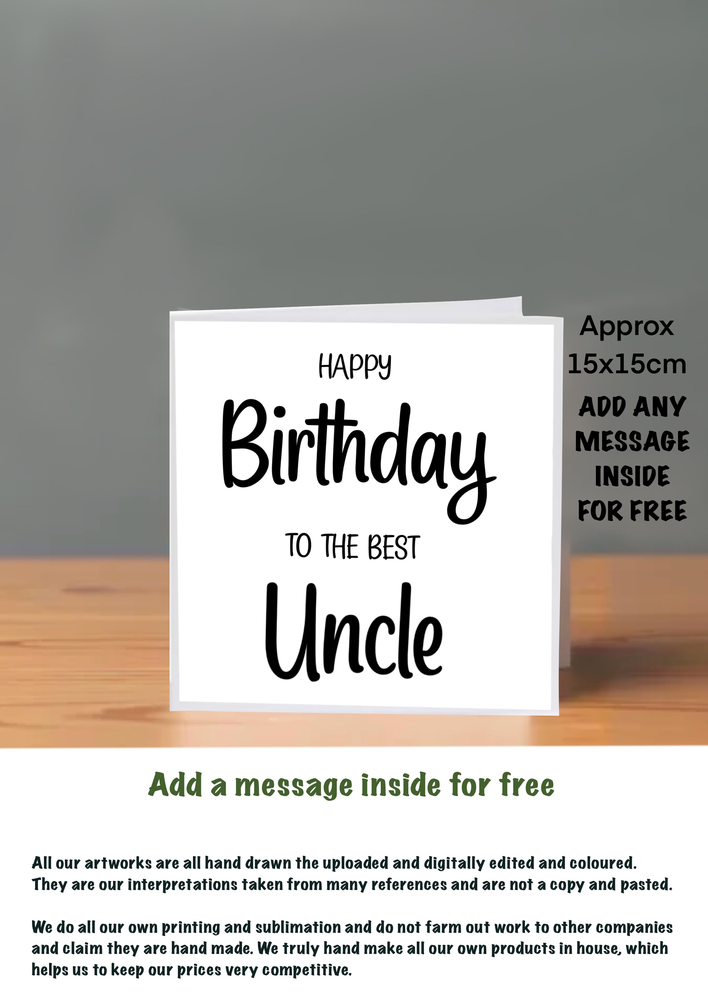 Family Birthday Cards 15x15 Best Uncle