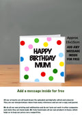 Family Birthday Cards 15x15 Mum