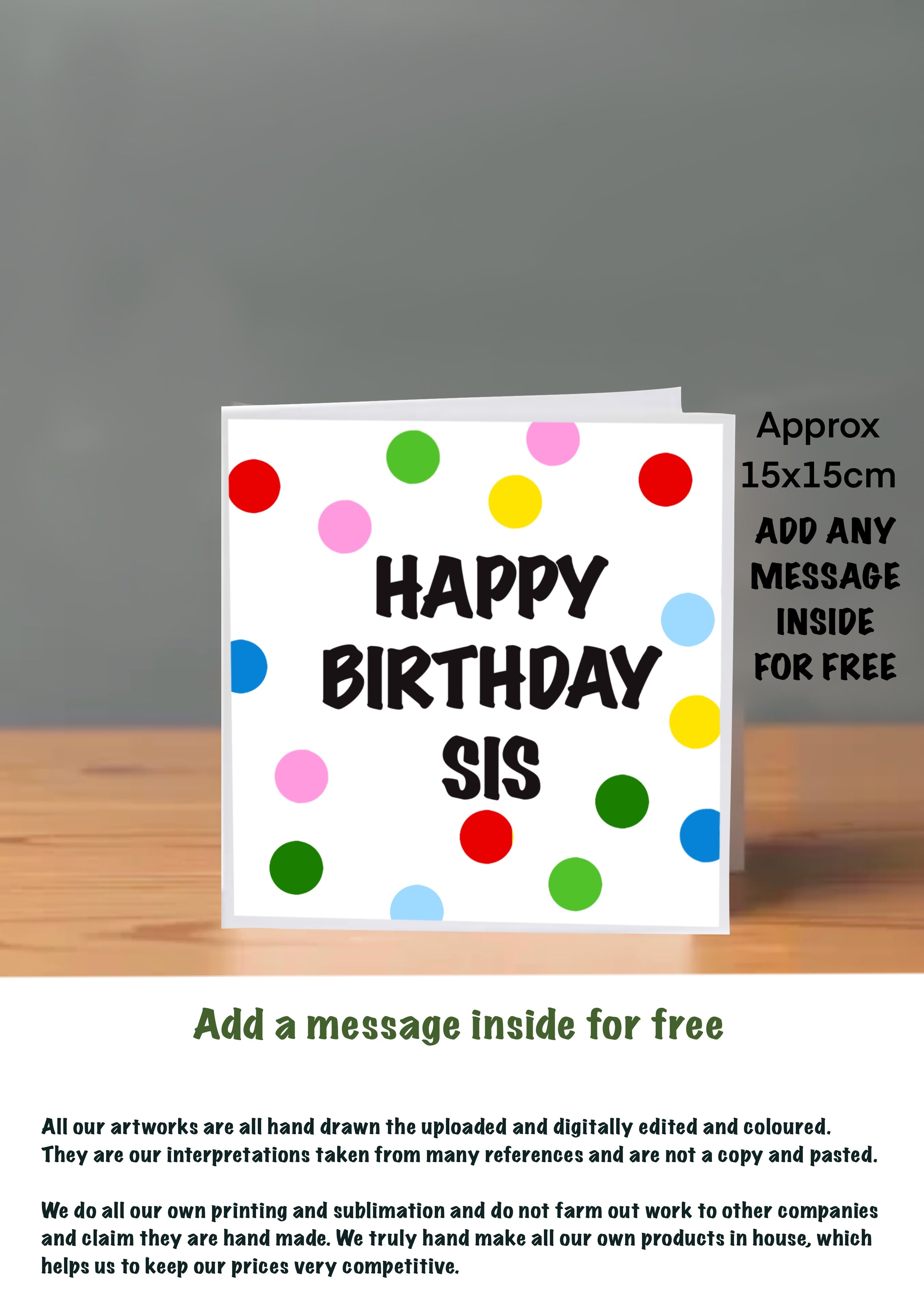 Family Birthday Cards 15x15 Sis