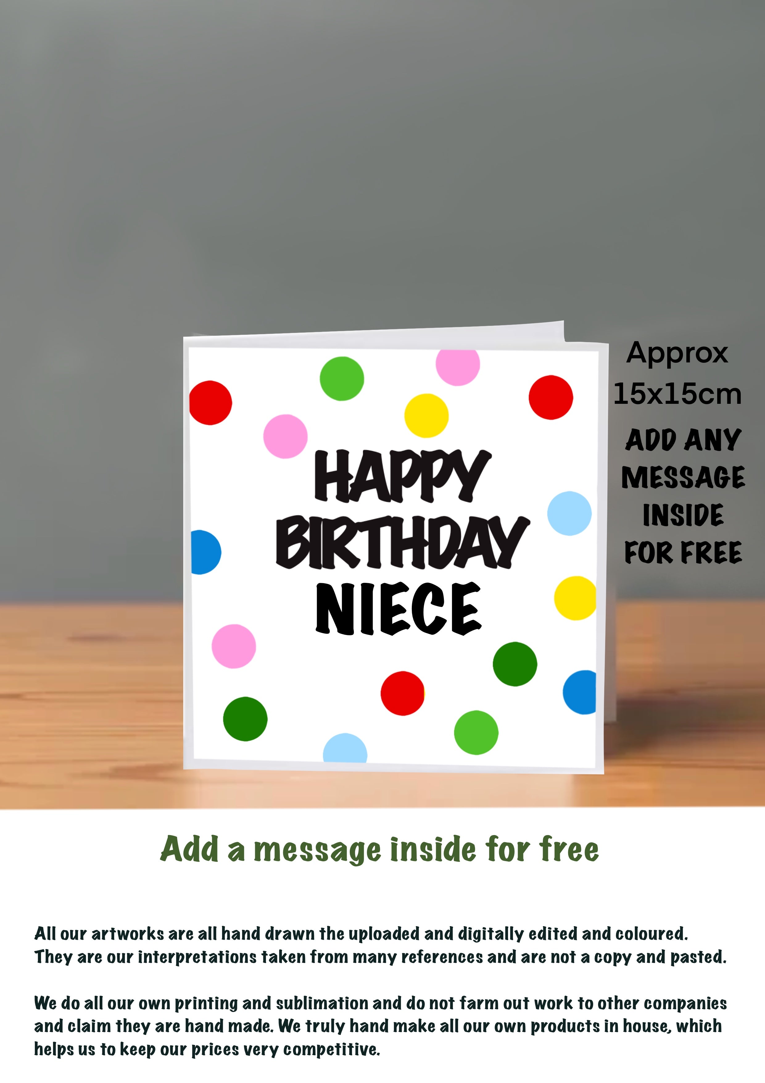 Family Birthday Cards 15x15 Niece