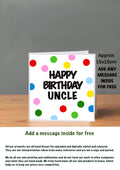 Family Birthday Cards 15x15 Uncle