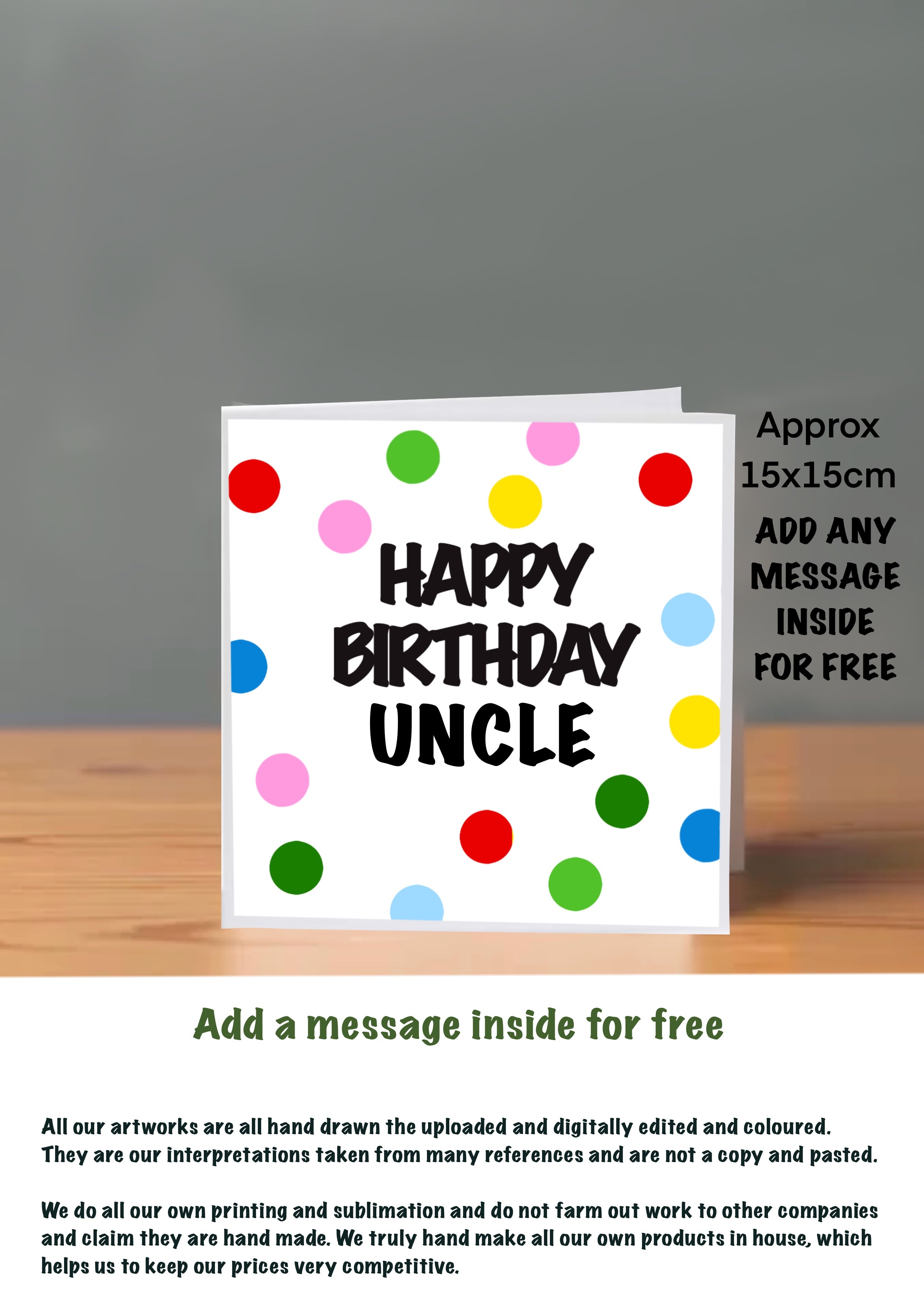 Family Birthday Cards 15x15 Uncle