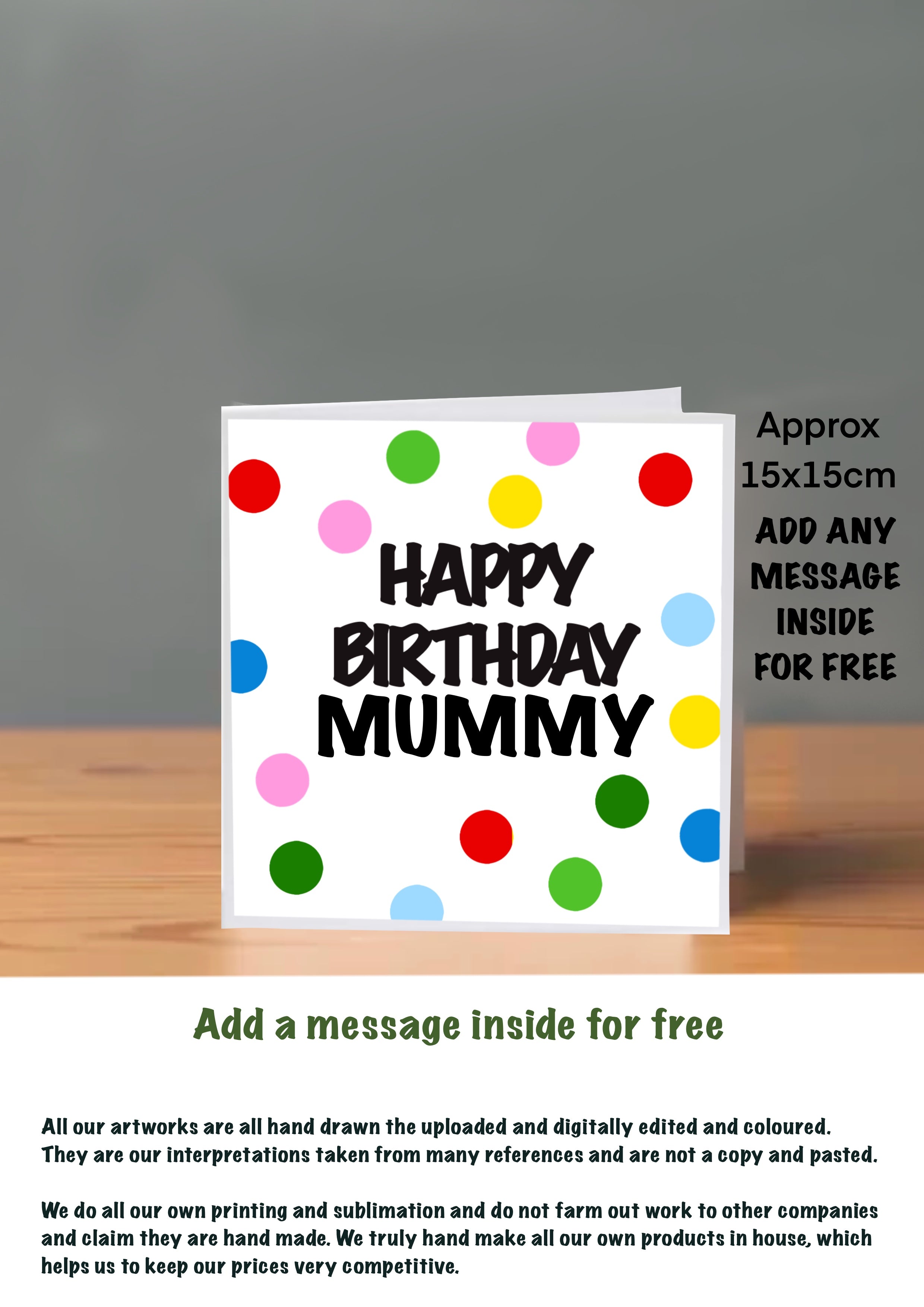 Family Birthday Cards 15x15 Mummy
