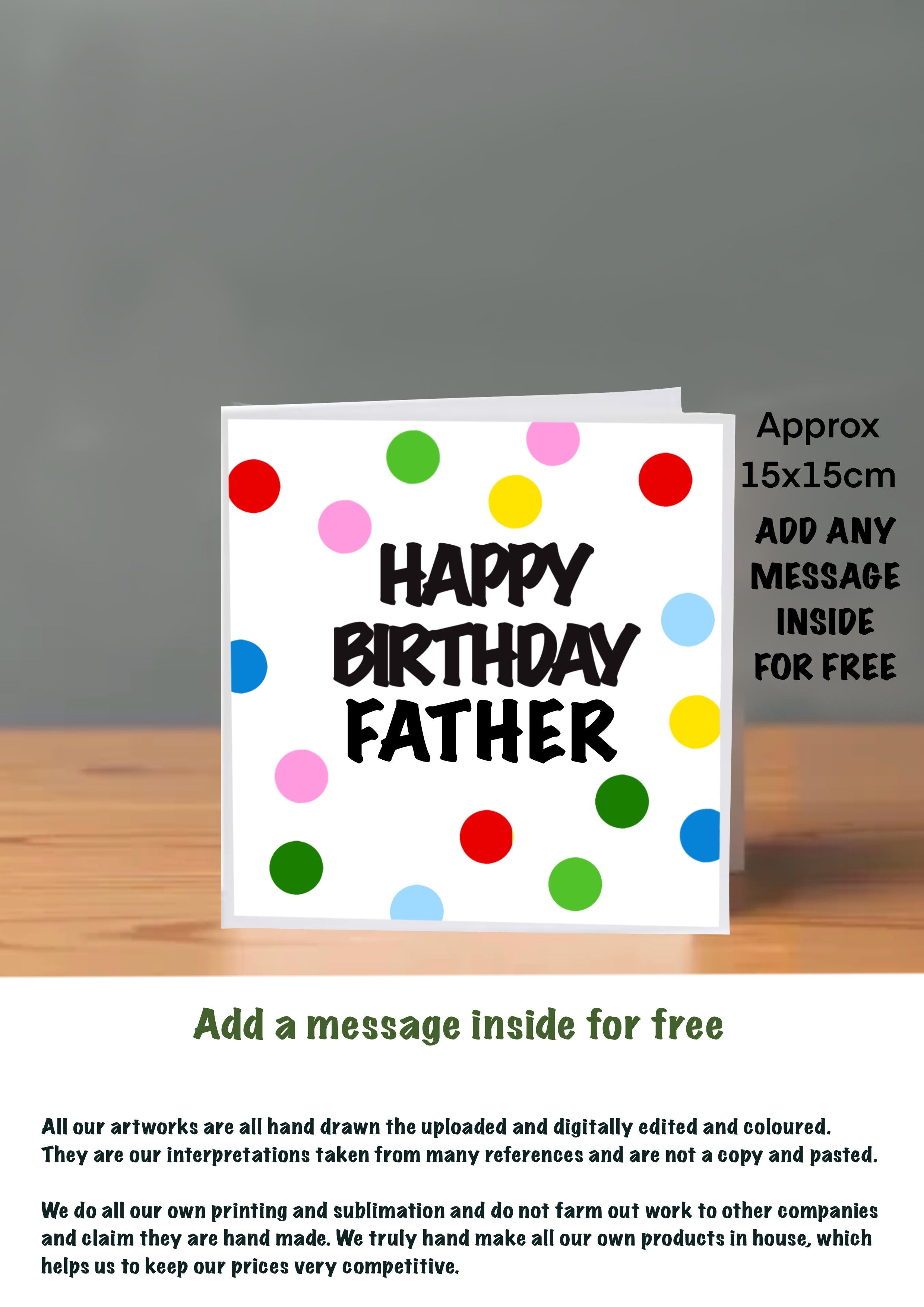 Family Birthday Cards 15x15 Father