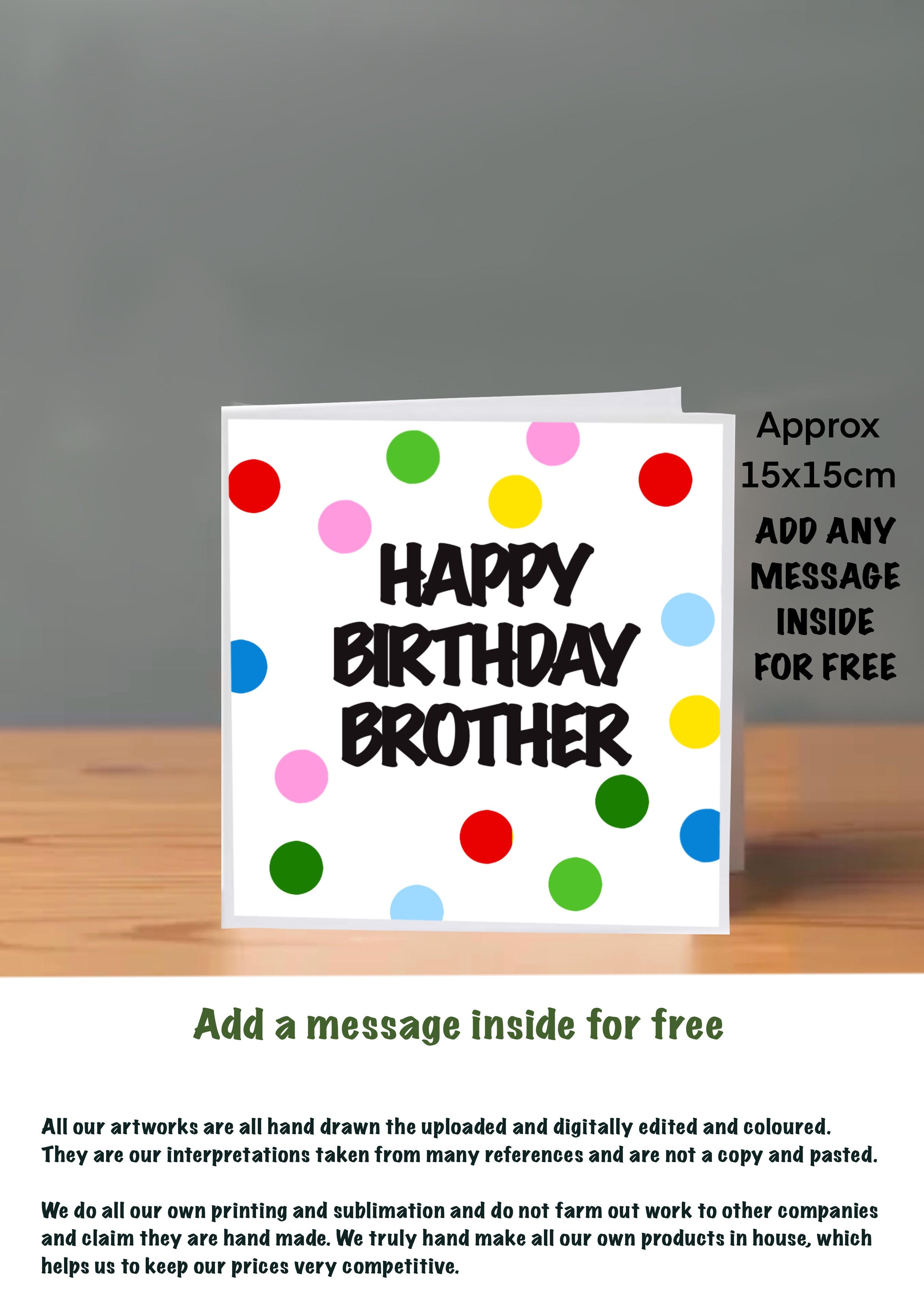 Family Birthday Cards 15x15 Brother